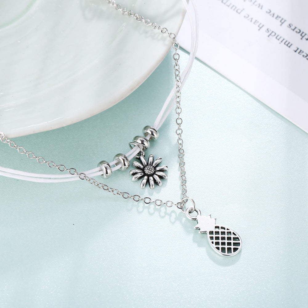 Pineapple Pendant Chain Set 2 pieces - WAlMYe #