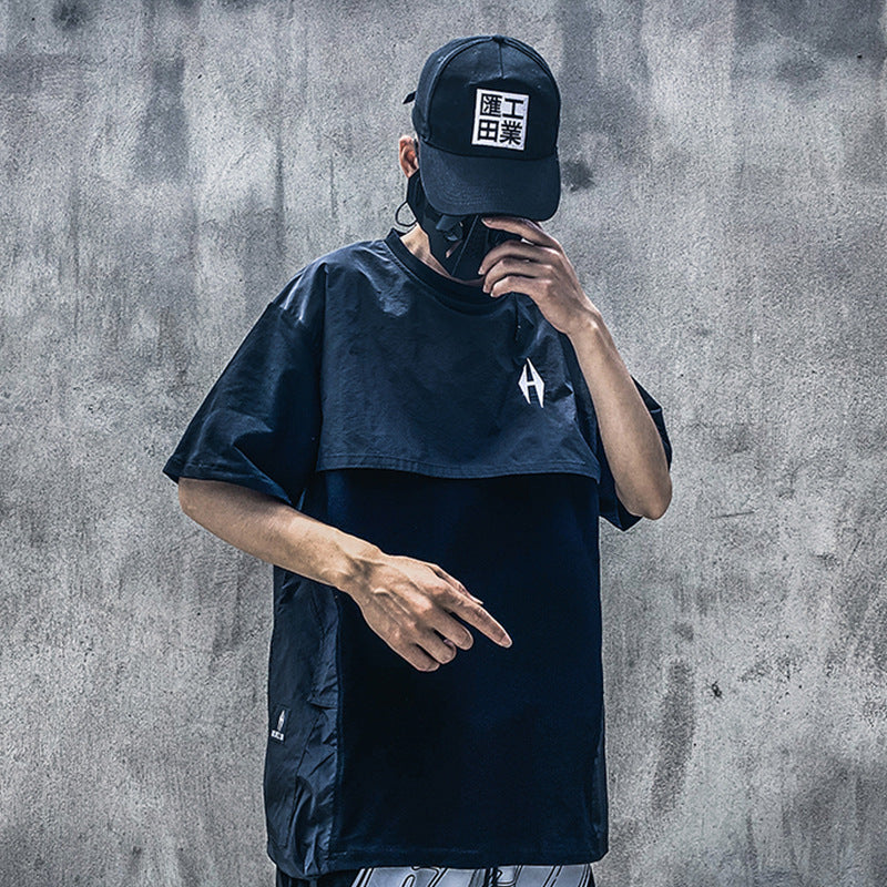 Functional wind pocket tooling round neck half-sleeved T-shirt - WAlMYe #