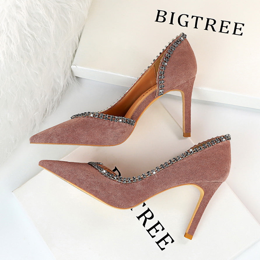 Suede hollow high heels - WAlMYe #