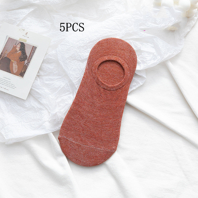 Socks Men And Women Solid Color Boat Socks Spring Invisible Socks Socks Socks Net Red Men'S Socks - WAlMYe #