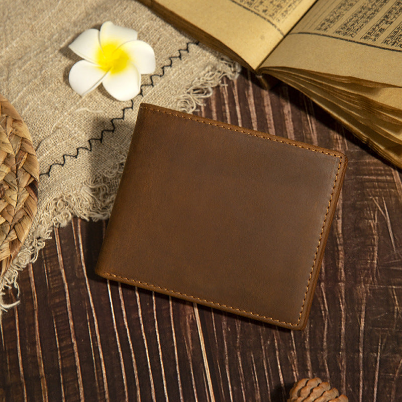 Men Wallet Horizontal Fashion Cephalic Layer Leather - WAlMYe #