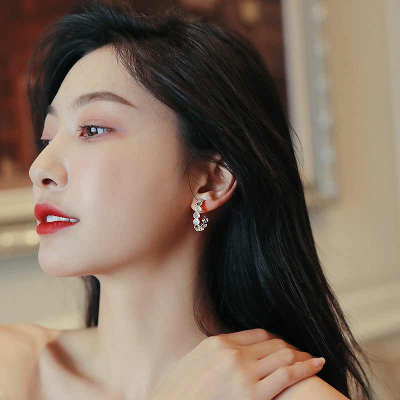 Earrings Diamond Opal Geometric Earrings Temperament - WAlMYe #
