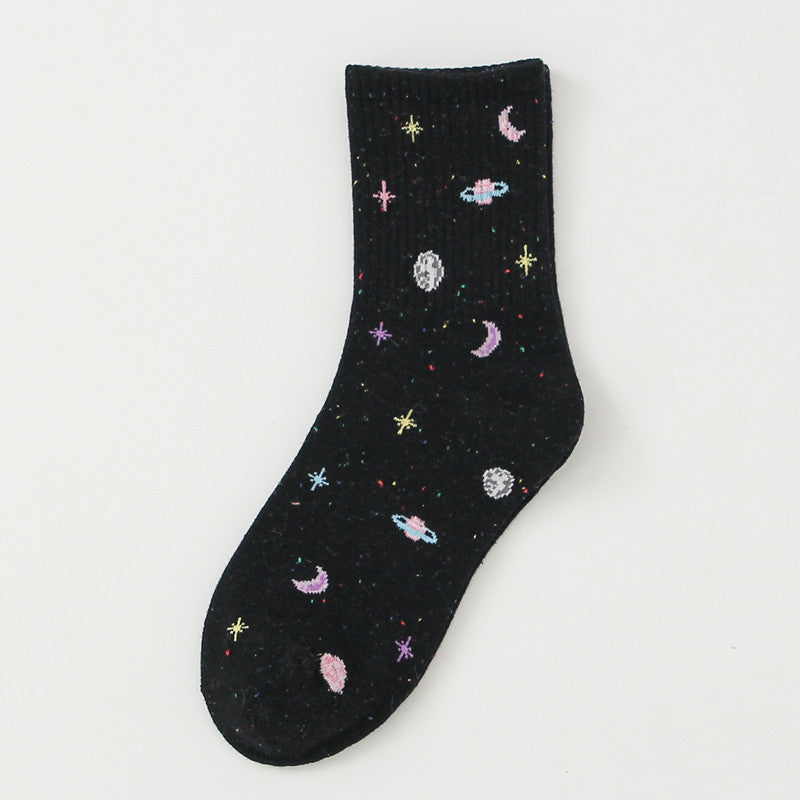 Planet Space Cartoon Women's Socks - WAlMYe #