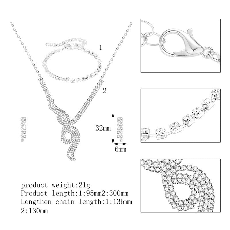 Fashion Bride Bridesmaid Jewelry Set Luxury 3-piece Set - WAlMYe #