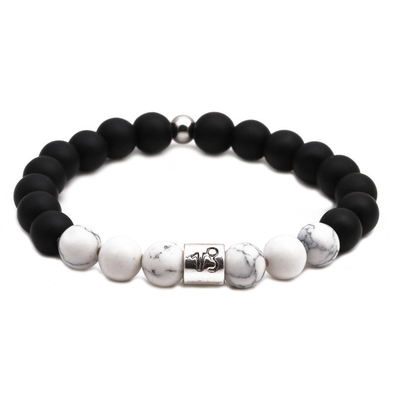 Twelve constellation black frosted bracelet - WAlMYe #