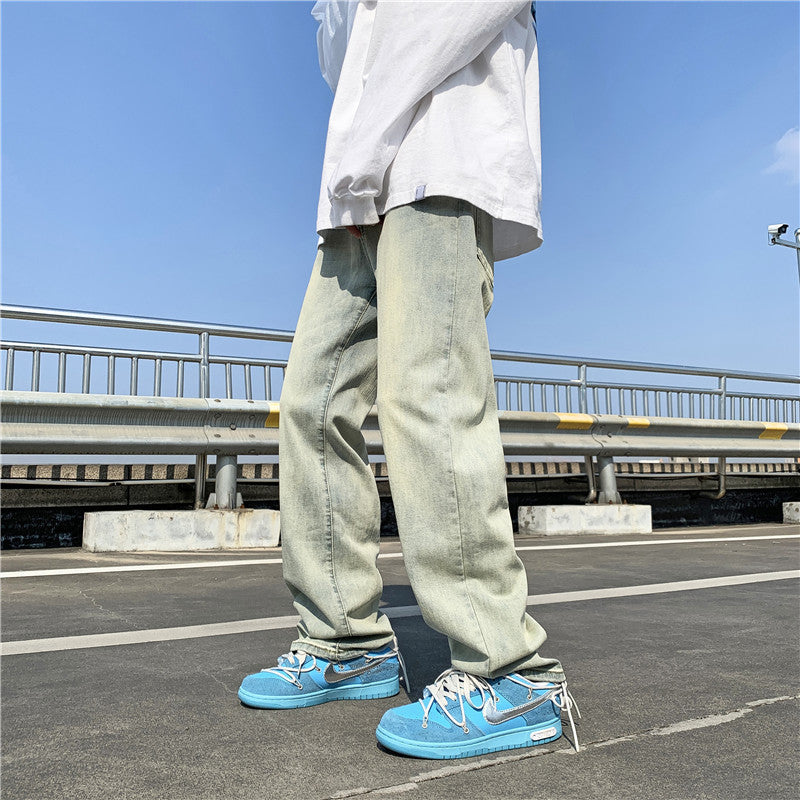 Vintage Washed Jeans Men's Loose Straight Fit - WAlMYe #