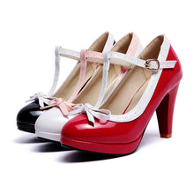Load image into Gallery viewer, Bow knot thick high heel women&#39;s shoes

