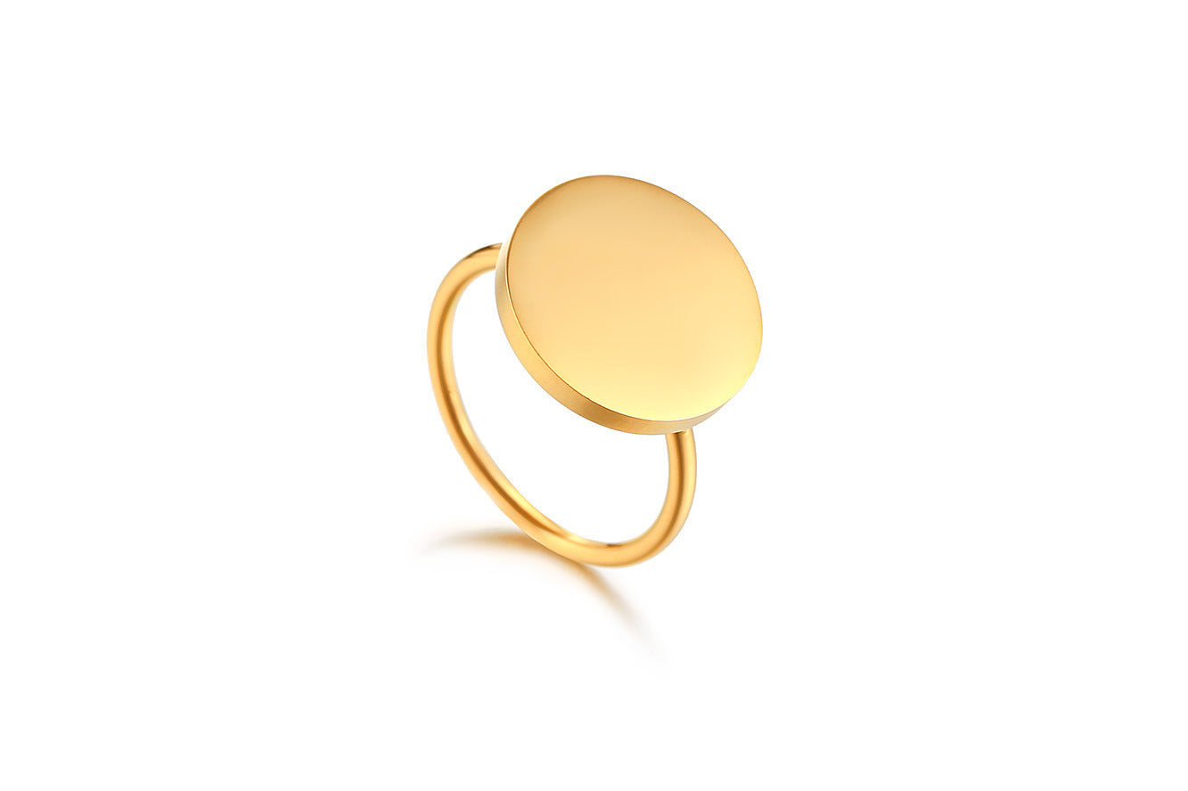 Stainless steel round ladies ring - WAlMYe #