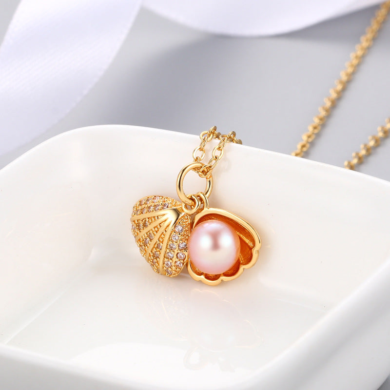 Shell Freshwater Pearl Necklace Female Trend - WAlMYe #