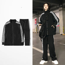 Load image into Gallery viewer, Three-bar Sports Suit Men&#39;s Long-sleeved Top Ins Jacket Couple Suit
