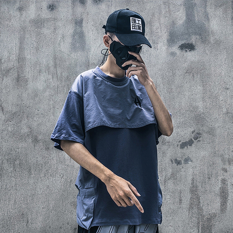 Functional wind pocket tooling round neck half-sleeved T-shirt - WAlMYe #