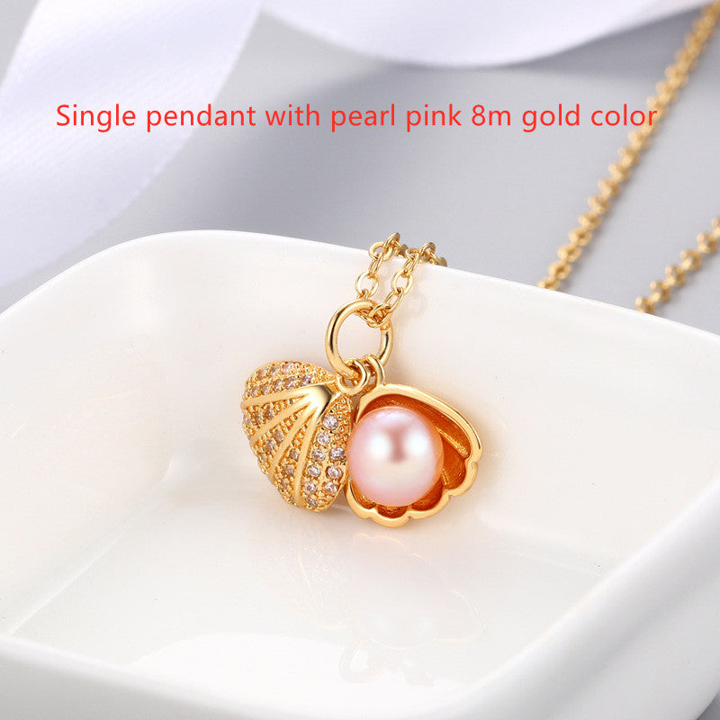 Shell Freshwater Pearl Necklace Female Trend - WAlMYe #