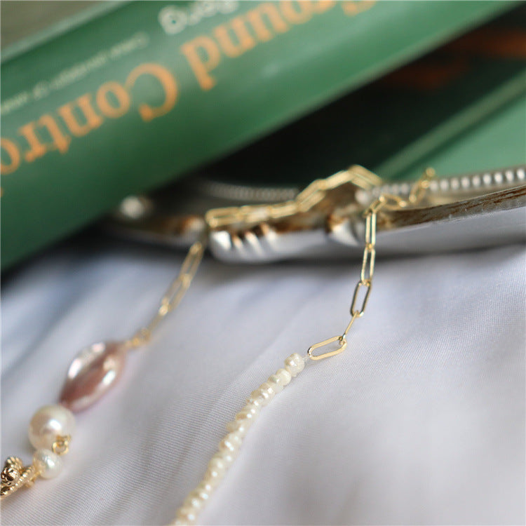 Baroque Freshwater Pearl Bead Chain Stitching - WAlMYe #