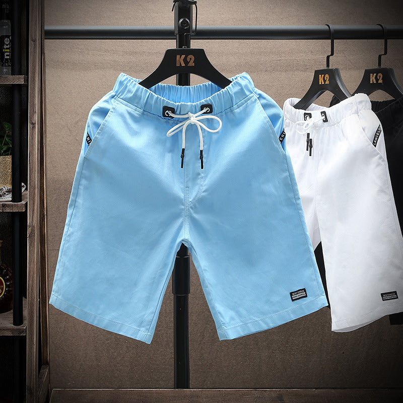 Casual Beach Pants Solid Color Cotton Five-point Pants - WAlMYe #