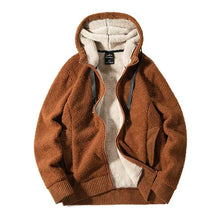 Load image into Gallery viewer, Autumn And Winter Lamb Wool Cardigan Hooded Plus Size Men To Keep Warm - WAlMYe #
