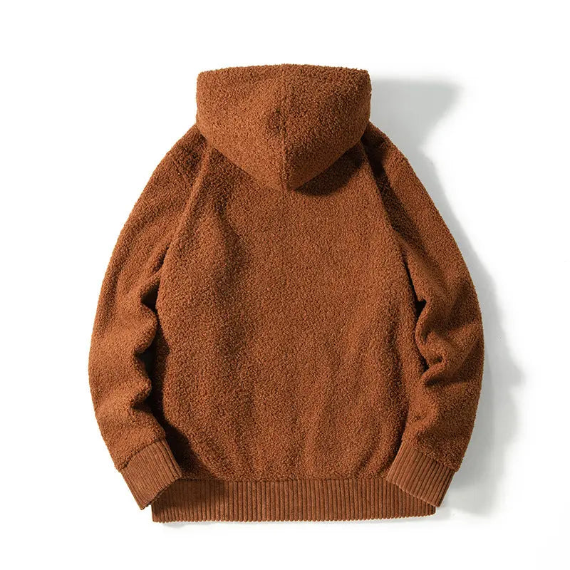 Autumn And Winter Lamb Wool Cardigan Hooded Plus Size Men To Keep Warm - WAlMYe #