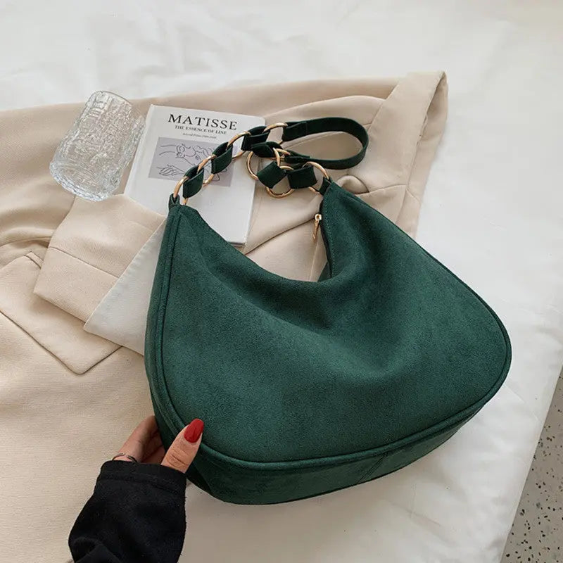 Autumn And Winter New Simple Fashion Large Capacity Suede Ladies - WAlMYe #