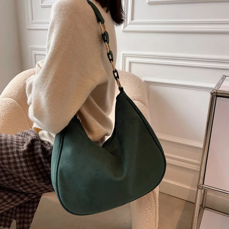 Autumn And Winter New Simple Fashion Large Capacity Suede Ladies - WAlMYe #