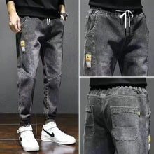 Load image into Gallery viewer, Autumn Men&#39;s Jeans Trendy Brand Tooling Harem Nine Points - WAlMYe #
