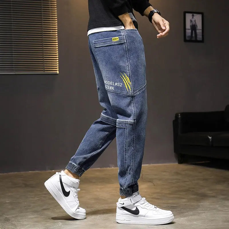 Autumn Men's Jeans Trendy Brand Tooling Harem Nine Points - WAlMYe #