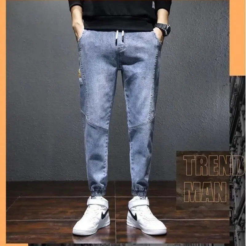 Autumn Men's Jeans Trendy Brand Tooling Harem Nine Points - WAlMYe #