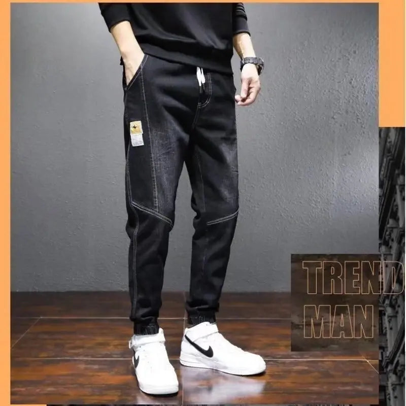 Autumn Men's Jeans Trendy Brand Tooling Harem Nine Points - WAlMYe #