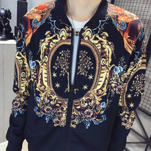 Load image into Gallery viewer, Autumn Men&#39;s Sports 2-Piece Gold Print Jacket Pant Tracksuit Suit New Men Sportswear Hombre Men&#39;s Casual Printing Suit - WAlMYe #
