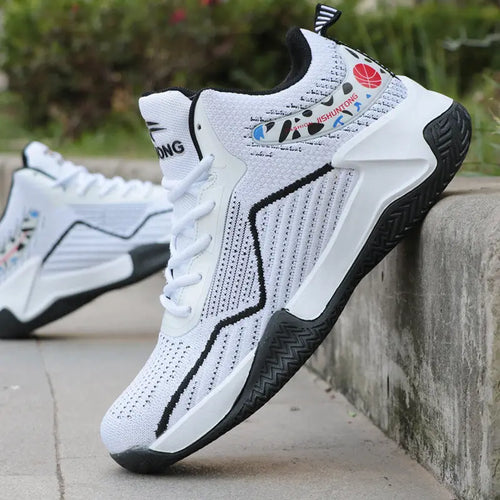 Basketball Shoes High Top Flying Woven Sneakers Breathable - WAlMYe #