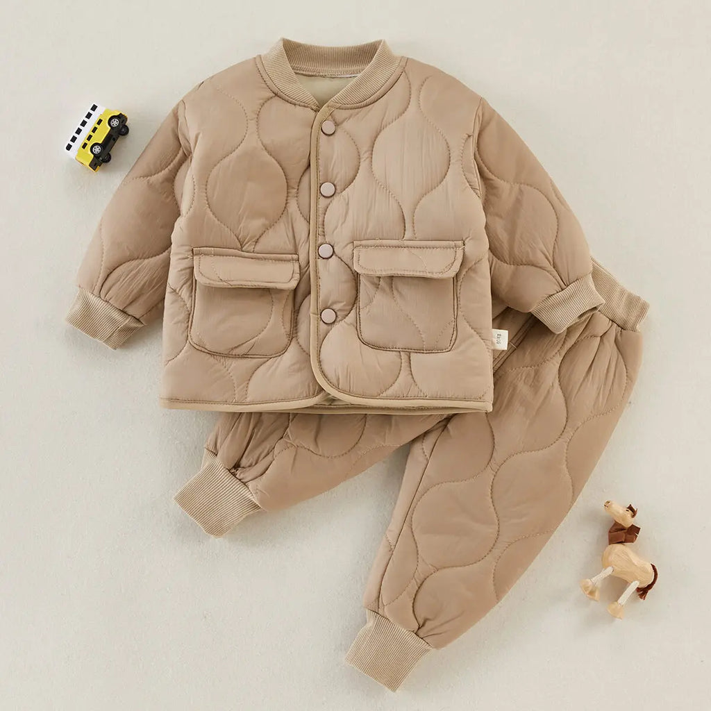 Boys' Cotton Clothes Baby Warm Two-piece Set - WAlMYe #