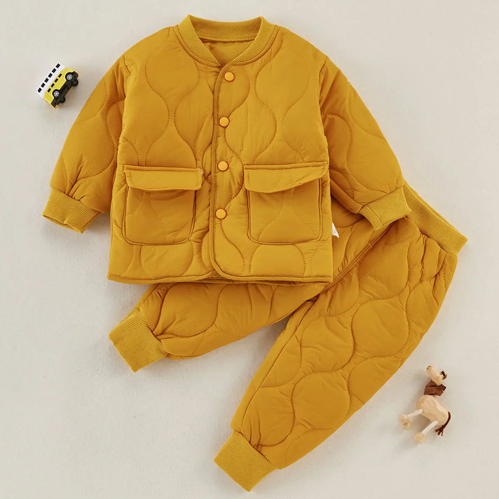 Boys' Cotton Clothes Baby Warm Two-piece Set - WAlMYe #