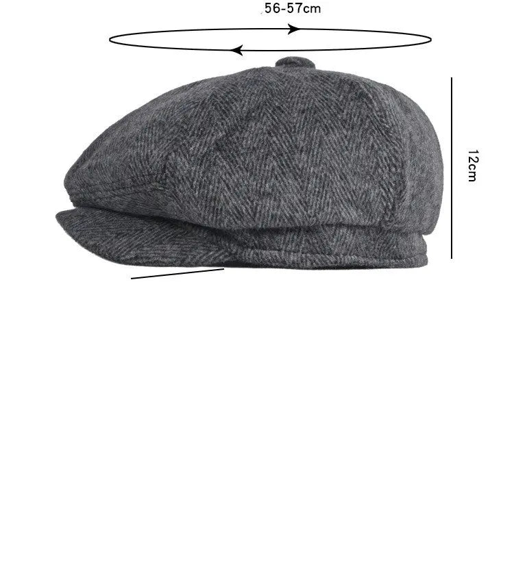 British Retro Octagonal Hat Leisure Literature - WAlMYe #