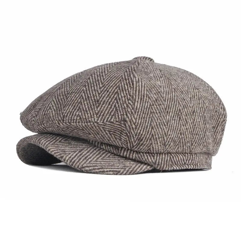 British Retro Octagonal Hat Leisure Literature - WAlMYe #