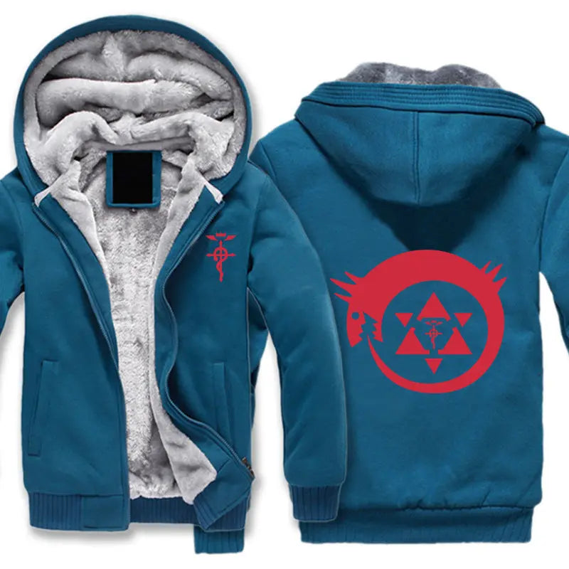 Casual Jacket Printing Plus Velvet Thick Hooded Sweater - WAlMYe #