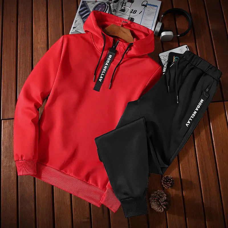 Casual Sports Suit Men's Fashion Sweater Two Piece Suit - WAlMYe #