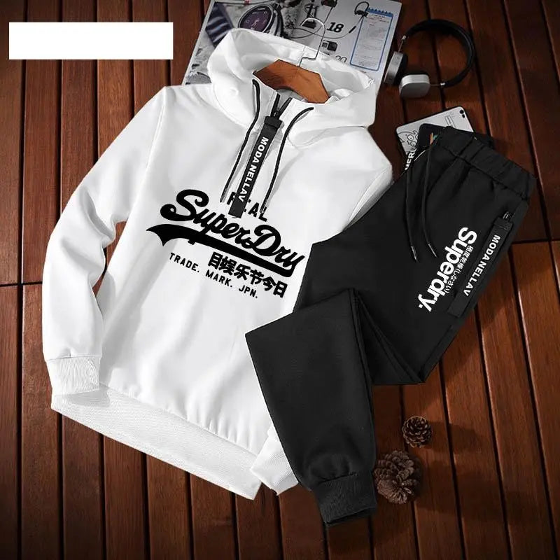 Casual Sports Suit Men's Fashion Sweater Two Piece Suit - WAlMYe #