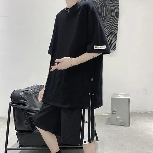 Men's Casual Tee & Shorts Set – Loose Cotton 2-Piece | WALMYE