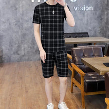 Load image into Gallery viewer, Casual Suit Short-sleeved T-shirt Male Boy Tide Brand Two-piece Shorts Shorts - WAlMYe #
