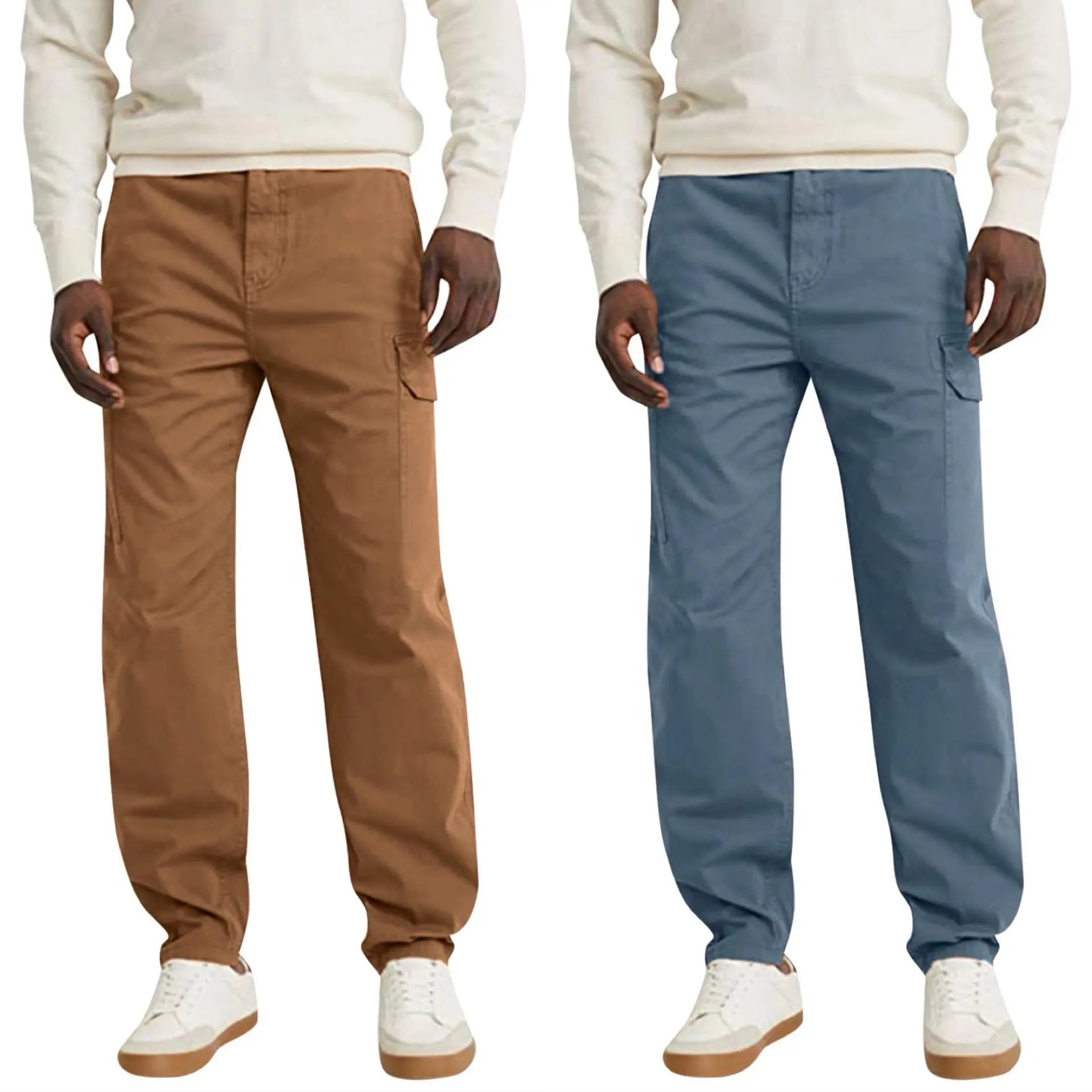 Casual Trousers With Pocket Straight Loose Cargo Pants For Men - WAlMYe #