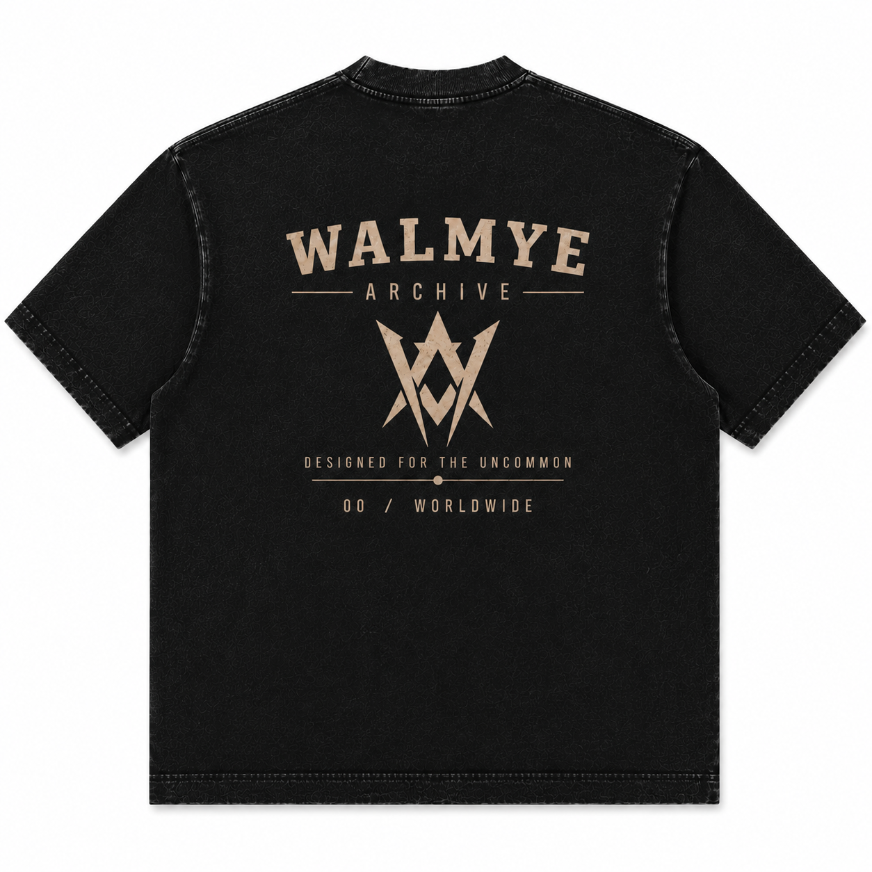 WALMYE Archive Heavyweight Vintage Washed Frayed Tee – Black