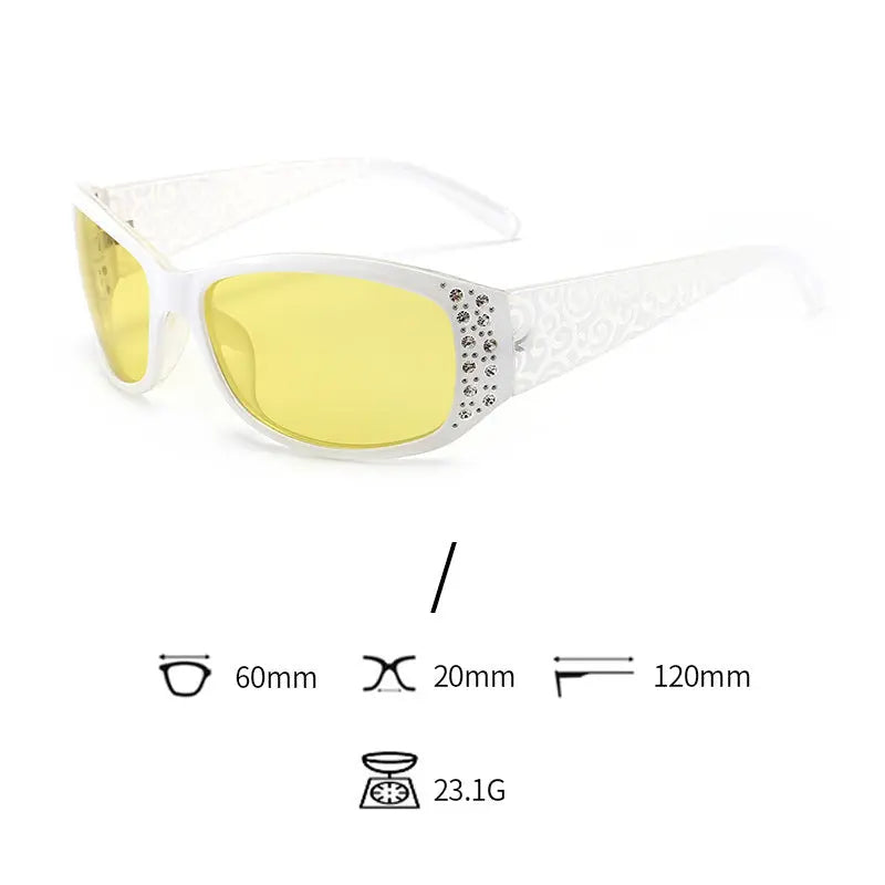 Classic Fashionable Polarized Sunglasses Women's Diamond Retro Night Vision - WAlMYe #