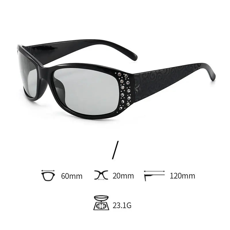 Classic Fashionable Polarized Sunglasses Women's Diamond Retro Night Vision - WAlMYe #