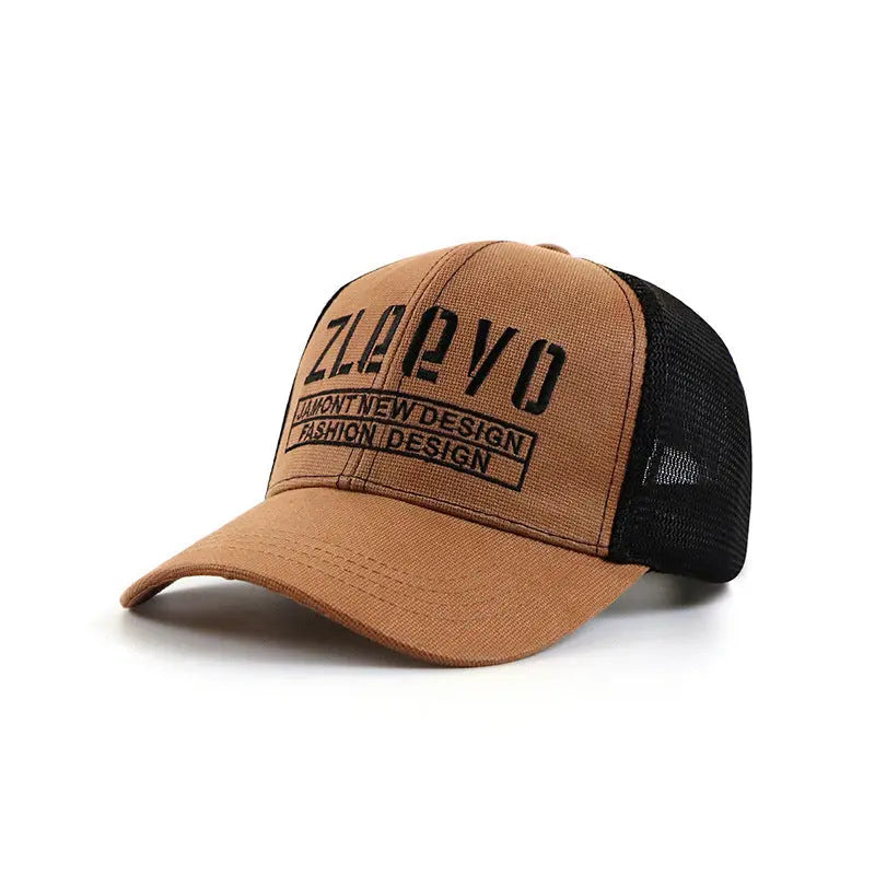 Cross-border Letter Embroidery New Hat Summer Sun Visor Male Retro Cap Mesh Breathable - WAlMYe #