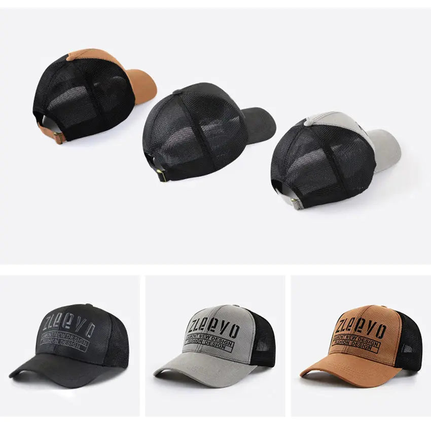 Cross-border Letter Embroidery New Hat Summer Sun Visor Male Retro Cap Mesh Breathable - WAlMYe #