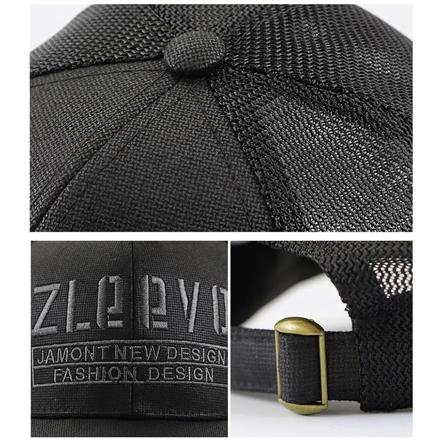 Cross-border Letter Embroidery New Hat Summer Sun Visor Male Retro Cap Mesh Breathable - WAlMYe #