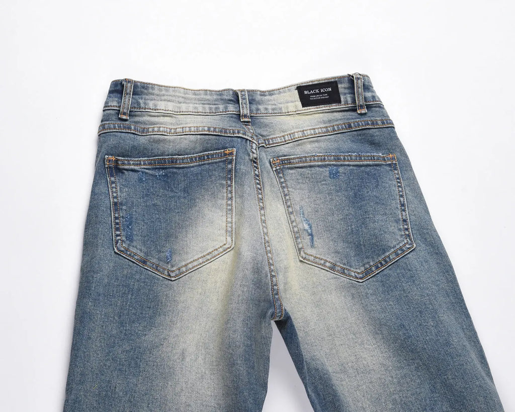 Cut Three-dimensional Stretch High Street Men's Jeans - WAlMYe #