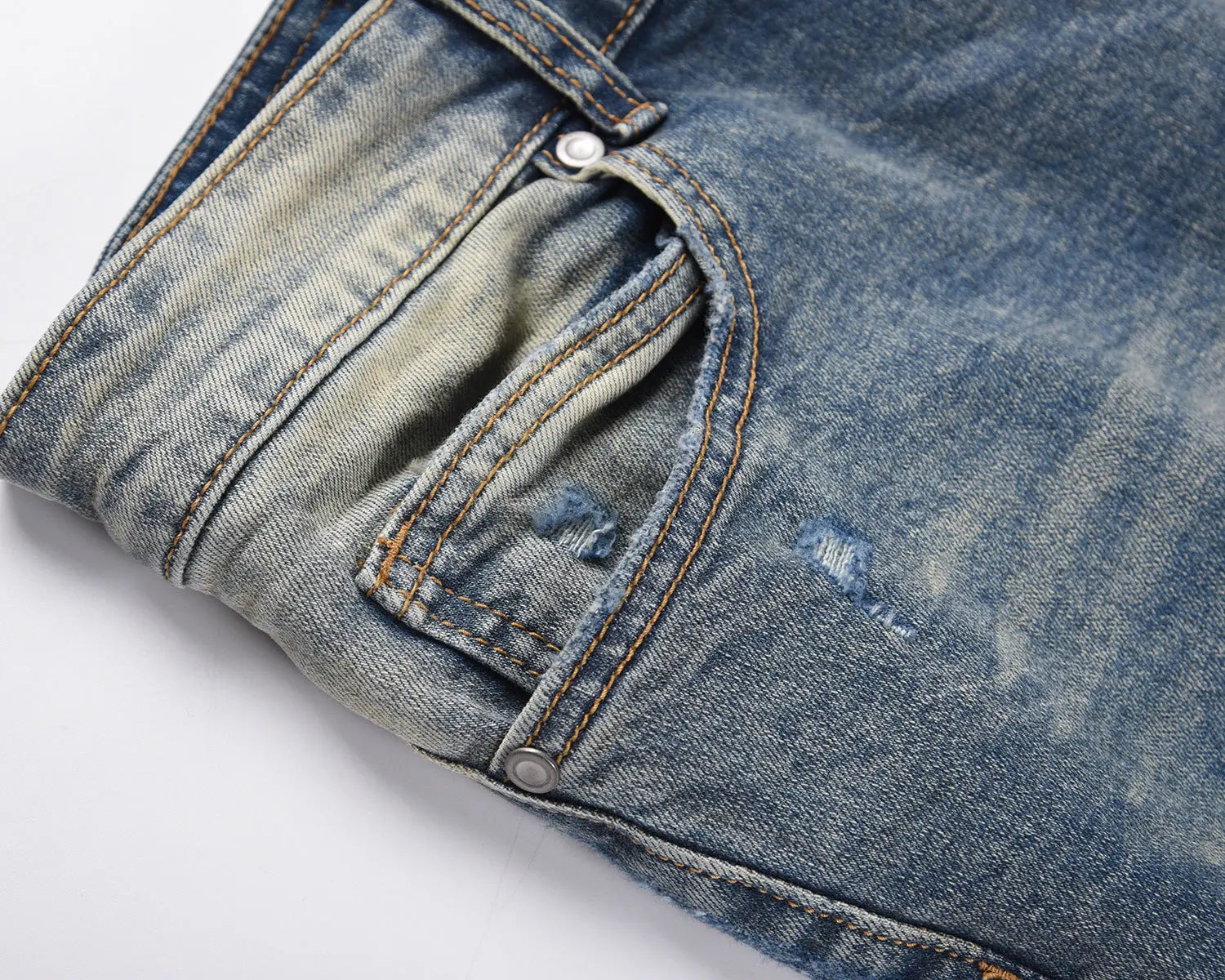 Cut Three-dimensional Stretch High Street Men's Jeans - WAlMYe #