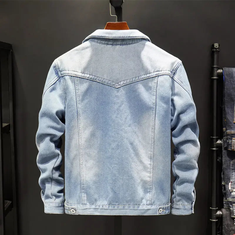 Denim Jacket Men Korean Gown Trend Denim Jacket Men's Top Clothes Casual Jacket - WAlMYe #