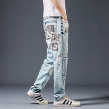 Load image into Gallery viewer, Denim Trousers Men Do Old Patches - WAlMYe #
