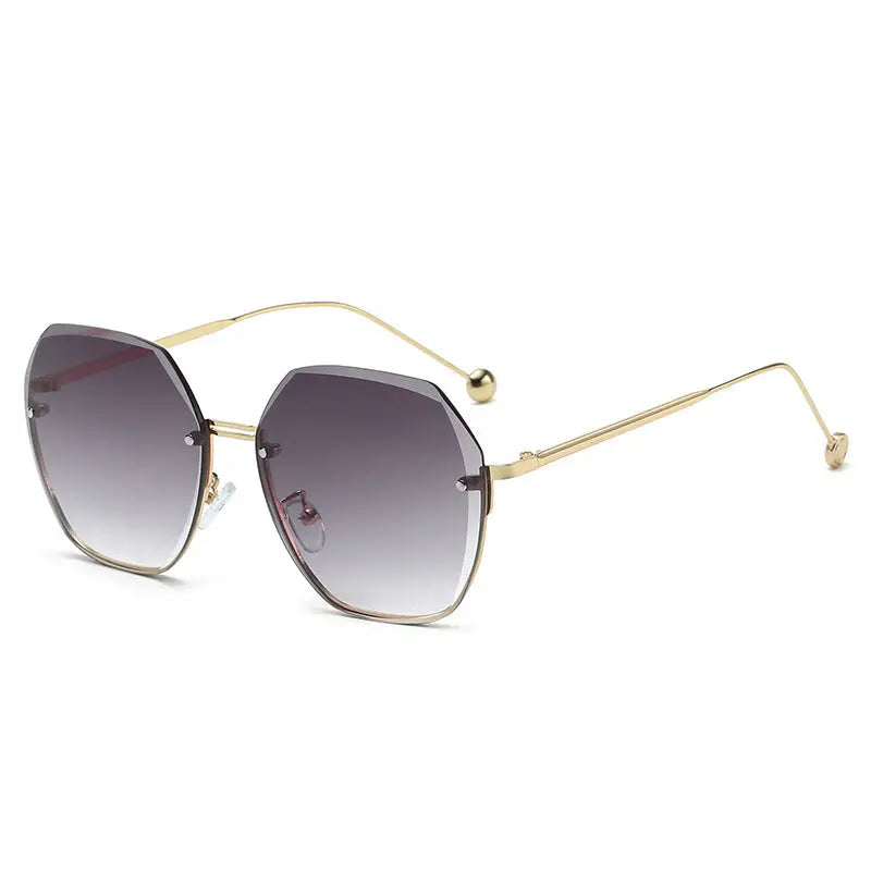 Diamond Cut Edge Rimless Two-tone Sunglasses - WAlMYe #