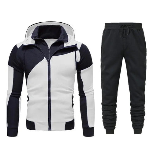 Double Layer Zipper Hooded Cardigan Slim Sweatshirt Sweatpants - WAlMYe #